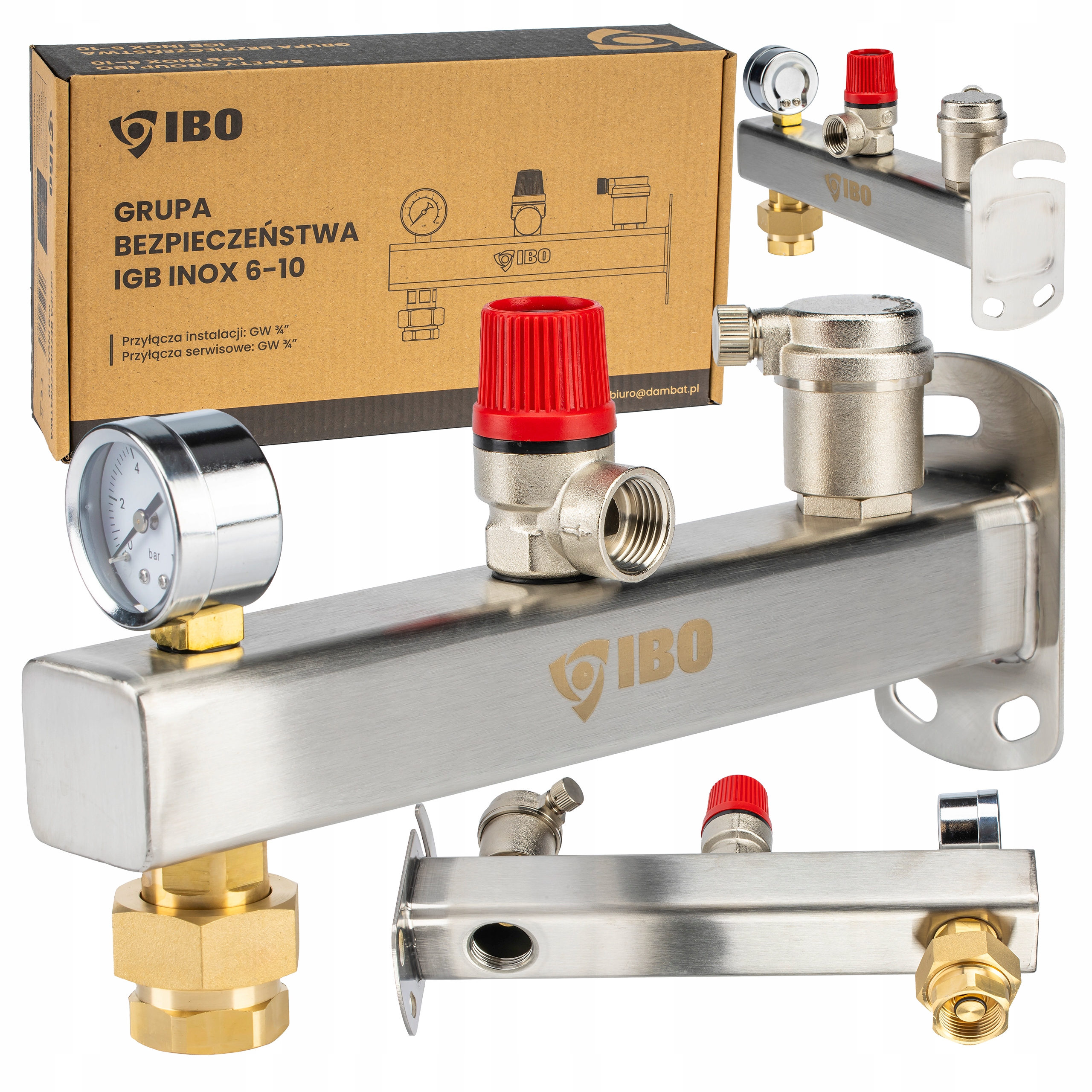 Bezpečnostná skupina IBO INOX 6 bar | GBDN-6BSNI pre TÚV